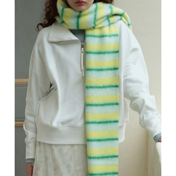 マフラー ストール マルチボーダーニットマフラー レディース