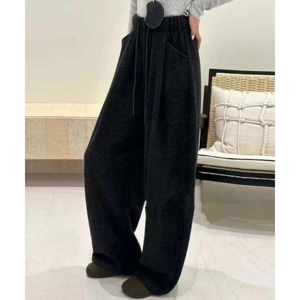 ワイドパンツ パンツ 暖か イージーワイドパンツ レディース