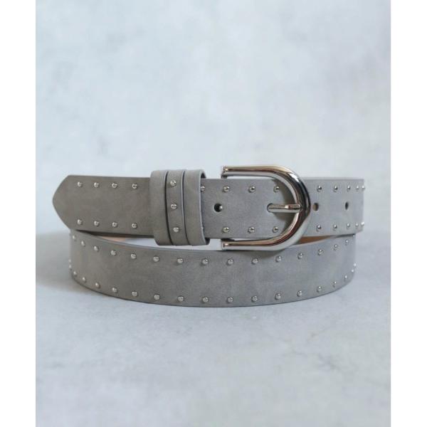 ベルト ベルト フェイクスエードデコスタッズベルト レディース メンズ