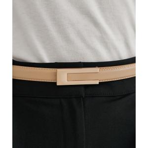 ベルト 「DELI by」スクエアバックルリアルレザーベルト レディース