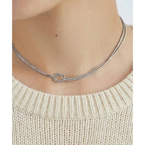 ネックレス 「DELI by」ノットデザインダブルラインネックレス レディース
