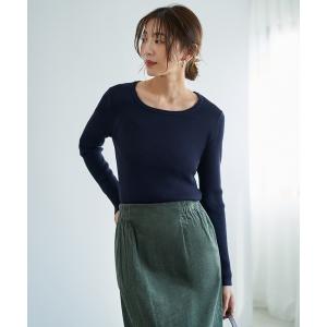 ニット セーター 新補正リブデコルテあきニットトップス レディース