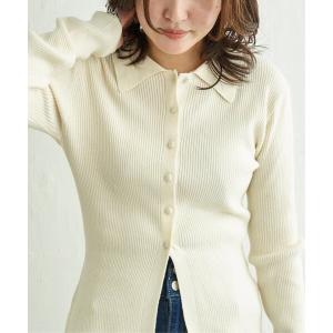 ニット セーター クルミボタンポロ レディース