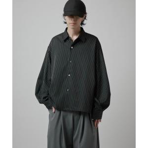 シャツ 「Neucon」BALLOON SLEEVE STRIPE OVER SHIR / バルーンスリーブストライプオーバーシャツ メンズ
