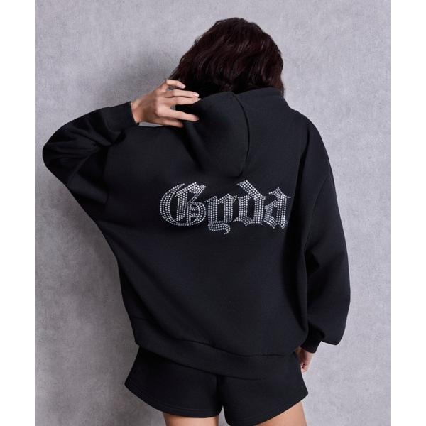 パーカー NEW BACK GYDAラインストーンラメパーカー レディース