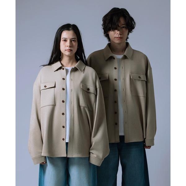 シャツ 「nl」「Unisex」スエード風ポンチダブルフラップポケシャツ メンズ レディース