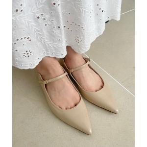 シューズ 「追加」ポインテッドワンストラップフラット レディース