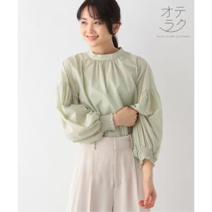 「GLOBAL WORK」 長袖ブラウス MEDIUM ライトグリーン レディース