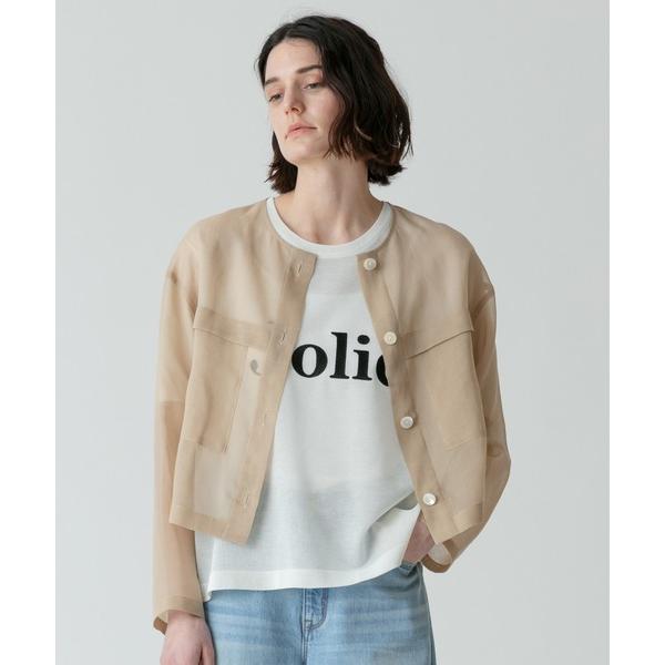 「allureville」 ノーカラージャケット 2 ベージュ レディース