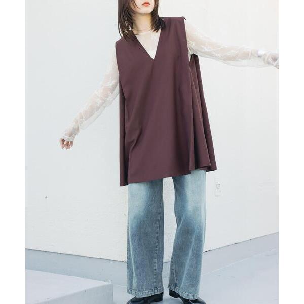 「KBF」 ノースリーブワンピース ONE ブラウン レディース