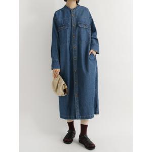 「Samansa Mos2 blue」 デニムジャケット フリ- ブルー レディース