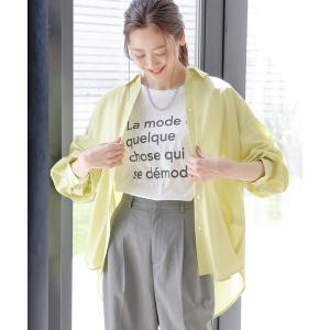 「GLOBAL WORK」 7分袖シャツ L イエロー レディース