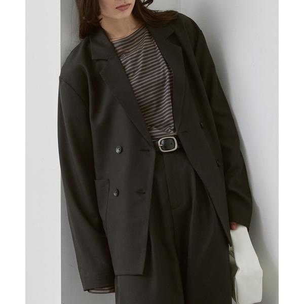 ジャケット テーラードジャケット 「anyway.シリーズ」とろみダブルテーラード（洗える・速乾）ジ...