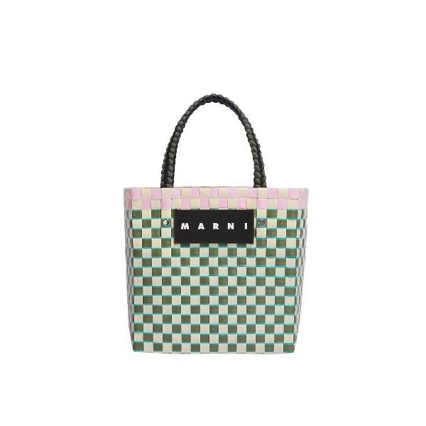 「MARNI MARKET」 かごバッグ FREE グリーン×ピンク レディース