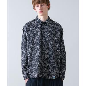 シャツ rehacer : Floral Line Art  Shirt / フローラル ライン アート リラックス シャツ メンズ