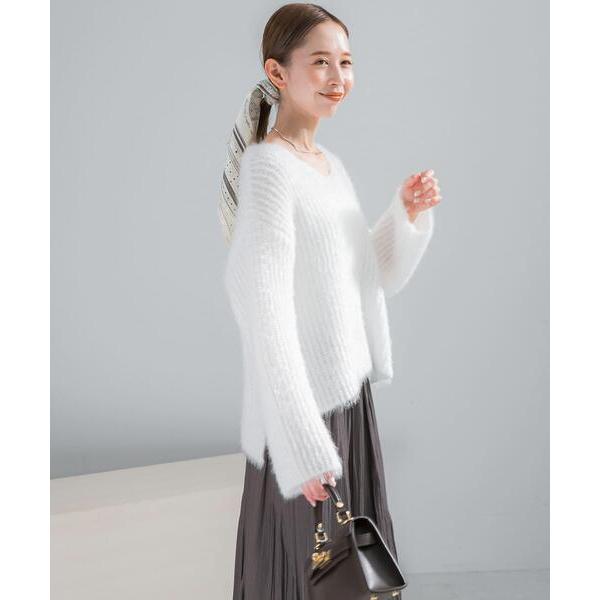 ニット セーター シャギーVネックニット レディース