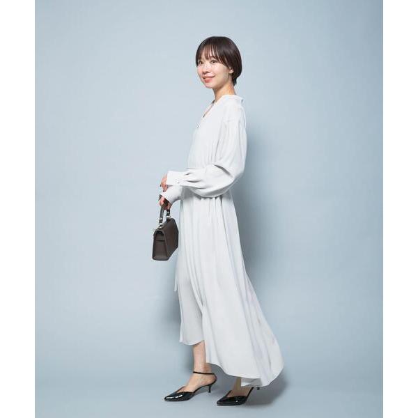 ワンピース トリアセテート混Vネックワンピース