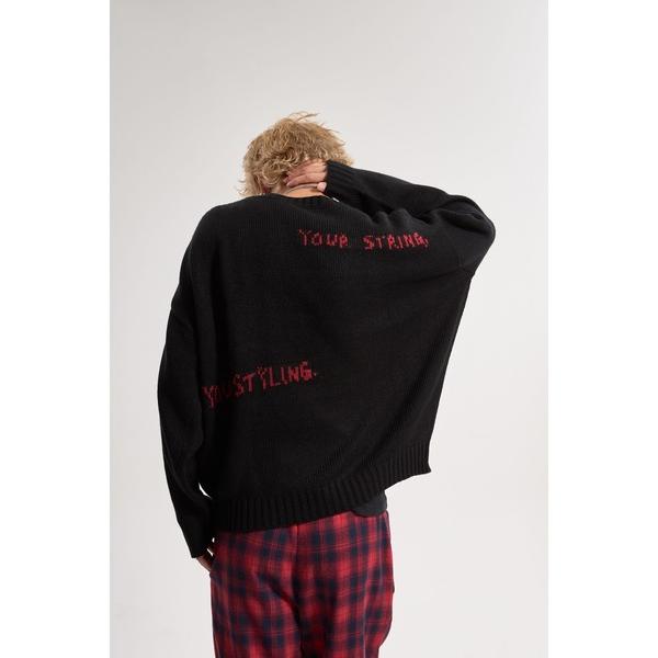 ニット セーター 「IAMU」Over Sized Logo Knit ロゴニットプルオーバー（ユニ...