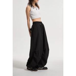 ワイドパンツ パンツ 「IAMU」Nylon Cargo Pants　ナイロンイージーワイドパンツ（ユニセックス） レディース メンズ