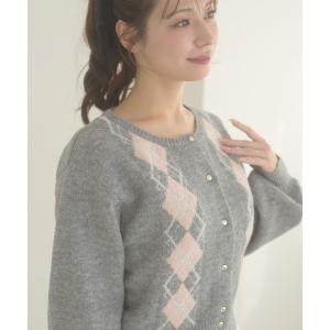 カーディガン argyle knit cardigan / アーガイルニットカーディガン レディース