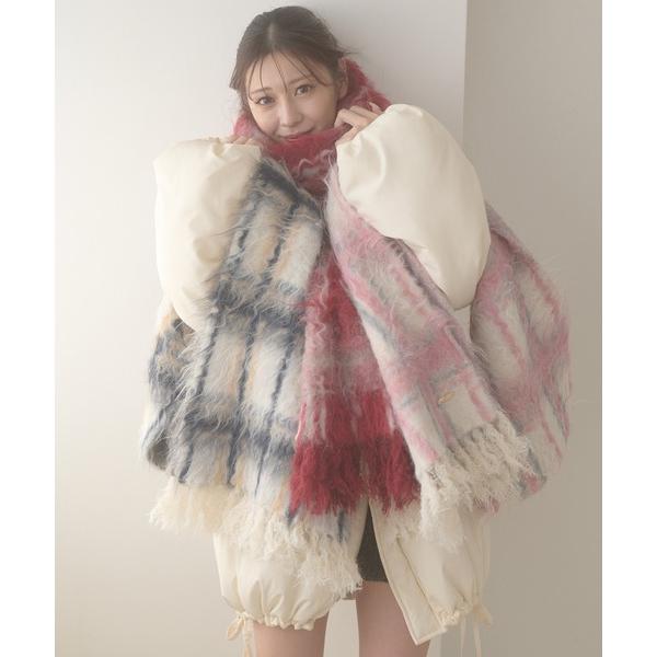 マフラー ストール shaggy plaid pattern muffler / シャギーチェックマ...