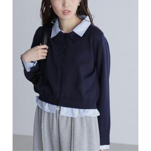 ニット セーター シャツフェイクレイヤードポロカーディガンII レディース