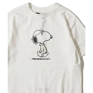 tシャツ 「1PIU1UGUALE3 RELAX × PEANUTS」ラインストーンクルーネックTシャツ /  UST-26055 メンズ レディース
