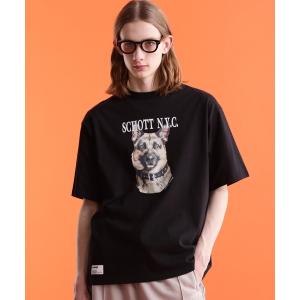 「schott」 半袖Tシャツ L ブラック メンズ
