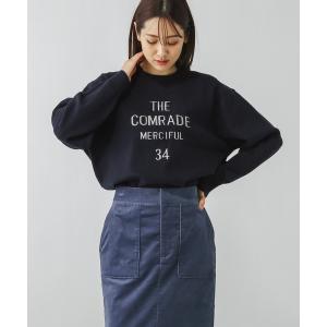 「GLOBAL WORK」 長袖ニット MEDIUM ネイビー レディース