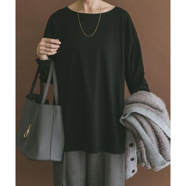 tシャツ シルケットボートネックロンTシャツ レディース