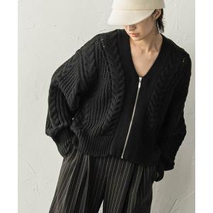 「socolla」 ニットカーディガン M ブラック レディース