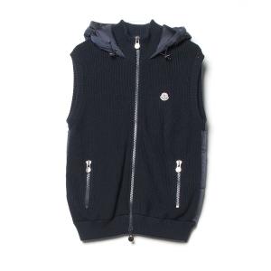 「MONCLER」 ダウンベスト L ネイビー レディース