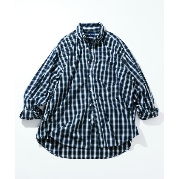 「NAUTICA」 長袖シャツ LARGE グリーン メンズ