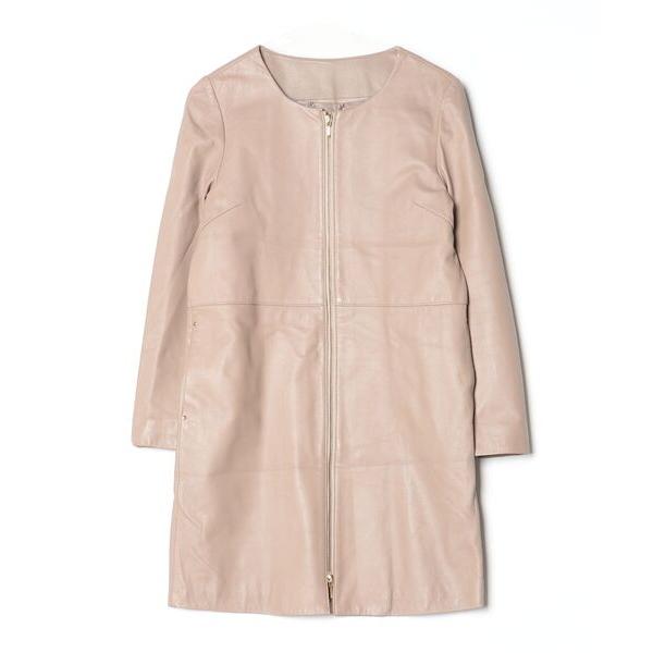 「LOUNGEDRESS」 レザーブルゾン フリ- ベージュ レディース