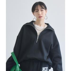トレーナー スウェット cloche ハーフZIP裏毛プルオーバー レディース