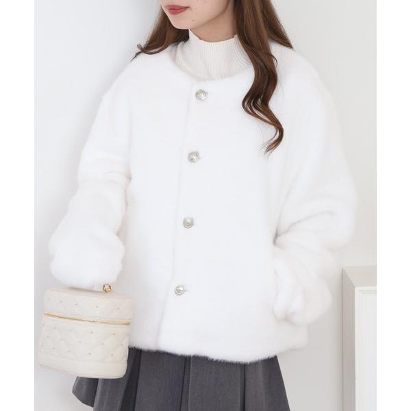 ジャケット ノーカラージャケット ファーノーカラーショート丈ジャケット レディース メンズ