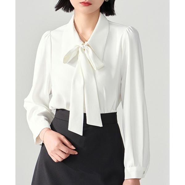 ブラウス シャツ ビッグリボンブラウス レディース