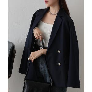 ジャケット テーラードジャケット 金釦ダブルテーラードジャケット レディース