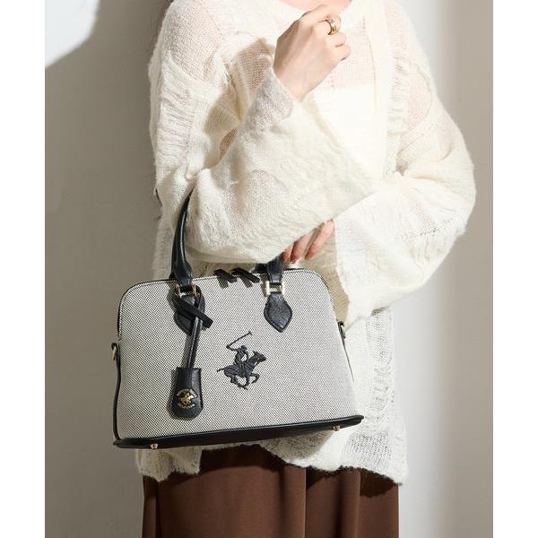 ハンドバッグ 「BEVERLY HILLS POLO CLUB」ポロエルガリー生地ブガッティ型バッグ...