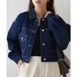 コート アウター カラーデニムショートGジャン レディース