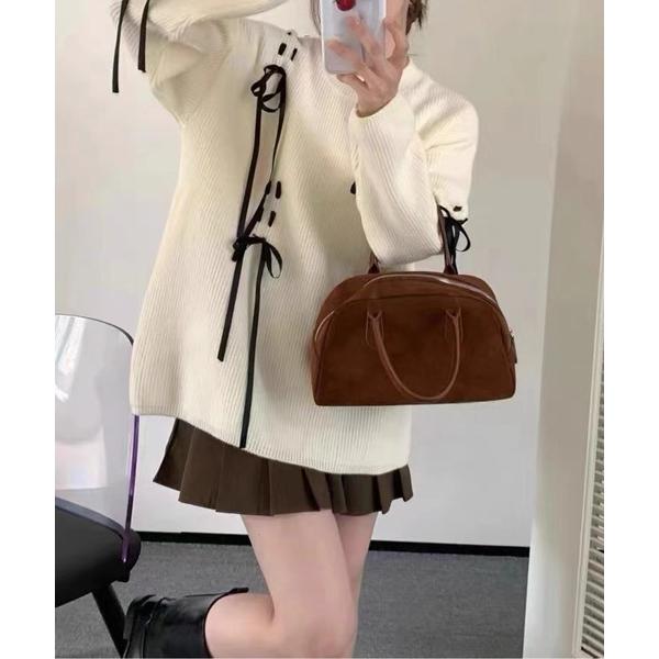 ニット セーター リボンディテールオーバーサイズニット／大人かわいい／着映えトップス レディース