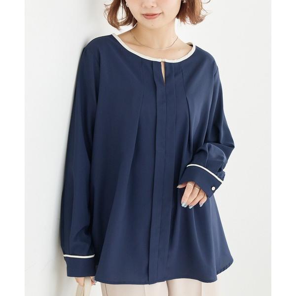 ブラウス シャツ 「洗える」パイピング配色ブラウス レディース