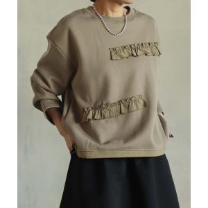 tシャツ フリルスウェット レディース