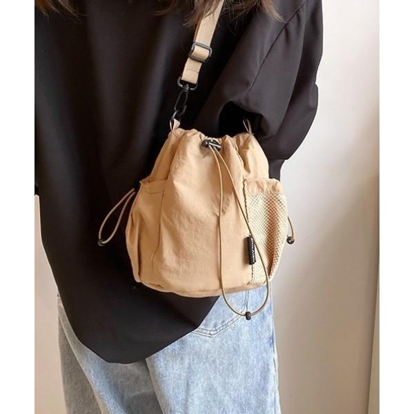 ショルダーバッグ バッグ ドロストメッシュポケット 巾着 ショルダー レディース