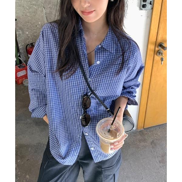 ブラウス シャツ 「26年春新作」ボタンダウンルーズチェックシャツ レディース