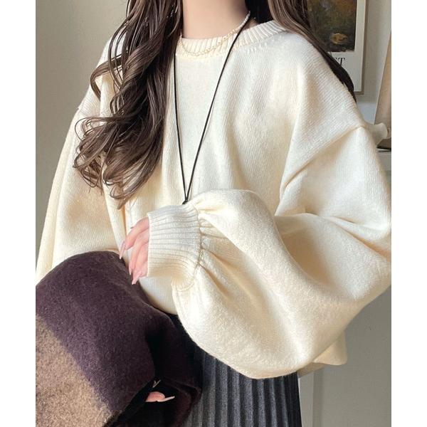 「Java」 長袖ニット X-LARGE アイボリー レディース