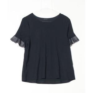 「GLOBAL WORK」 半袖カットソー LARGE ネイビー レディース