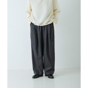 パンツ ウールフラノタックワイドパンツ レディース