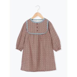 ワンピース 配色パイピング花柄ワンピース キッズ 子供服 女の子