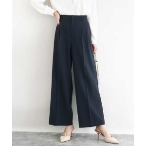 パンツ 2タックストレートワイドパンツ/洗える レディース
